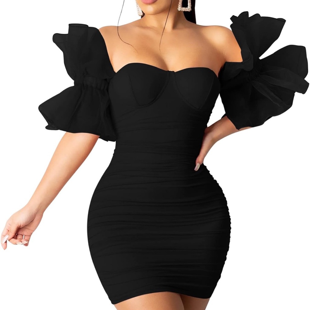 Elegant Black Off-Shoulder Dress